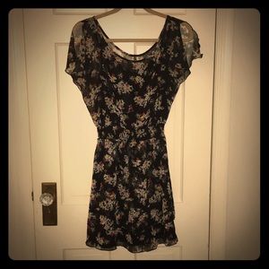 Express Sheer Black floral dress